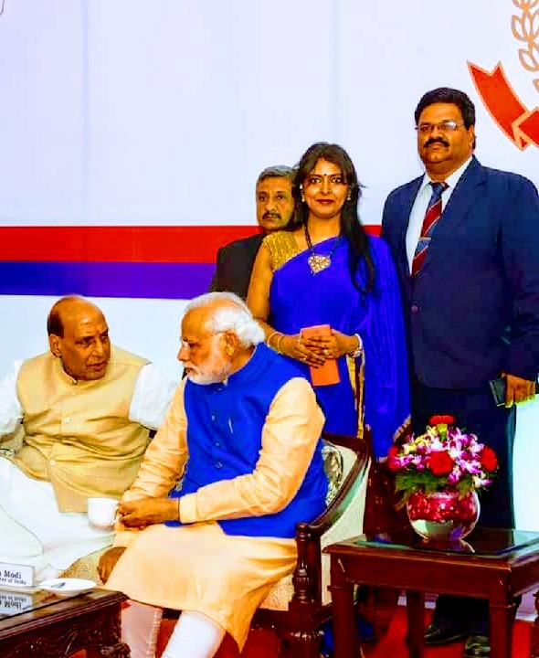DCP Tripathi with Modi ji
