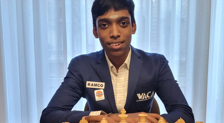 Carlsen and Praggnanandhaa draw in the first game of the finals